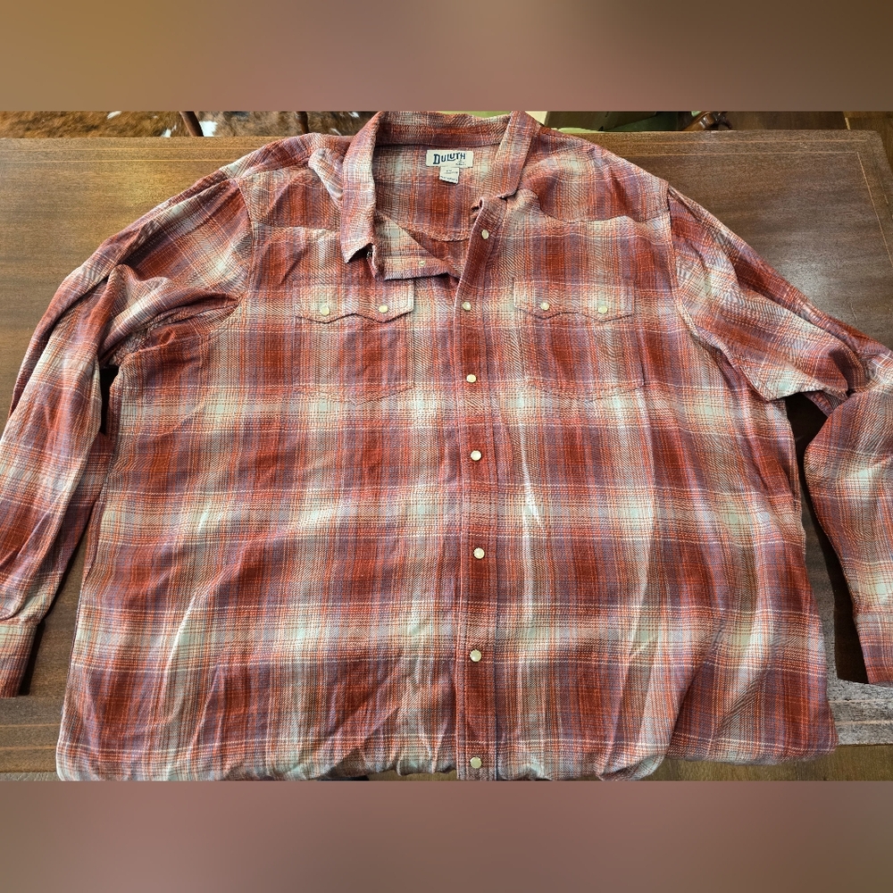 Mens Duluth Trading 3xl Flannel Pearl Snap shirt